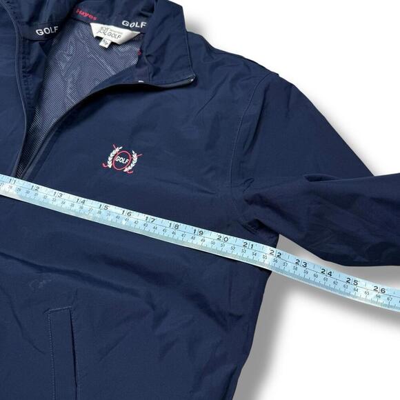 Denver Hayes Golf Windbreaker Jacket Navy Blue Half Zip Sz S Embroidered Logo - Picture 5 of 6
